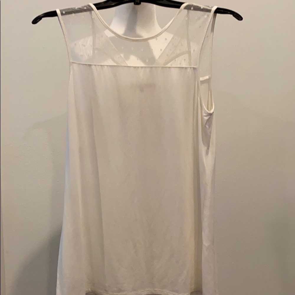 Off white cami with lace top and tie back